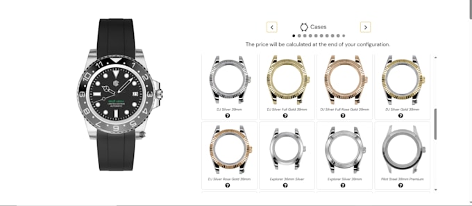 design custom vector watch face, watch dial and 3d watch configurator