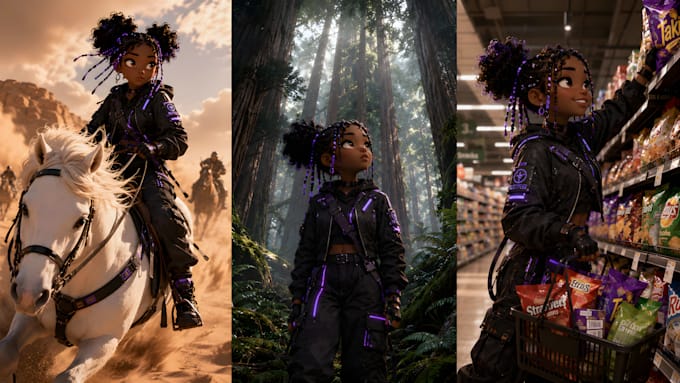 create consistent 3d characters and multi pose concept art