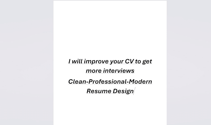 write or improve your professional CV
