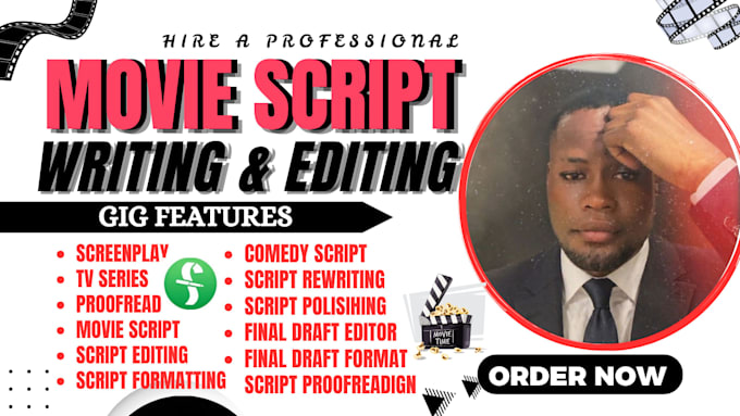 do movie script writing, screenplay scriptwriting tv series feature film script