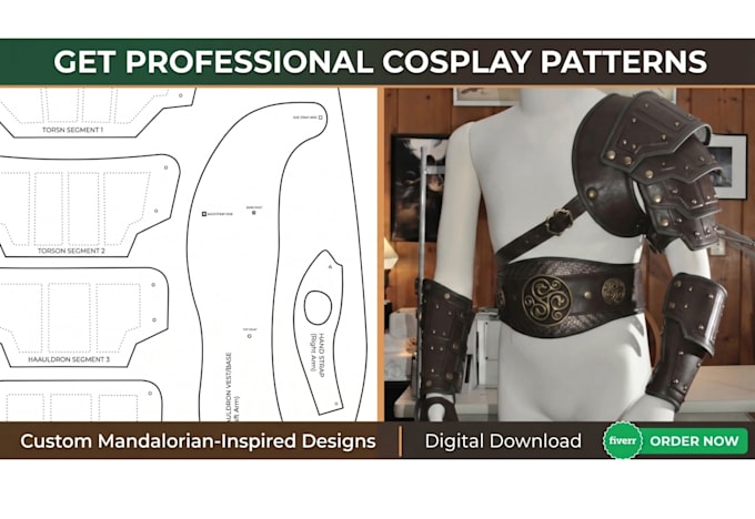 cosplay sewing pattern wearable armor evafoam pattern anime costume pattern