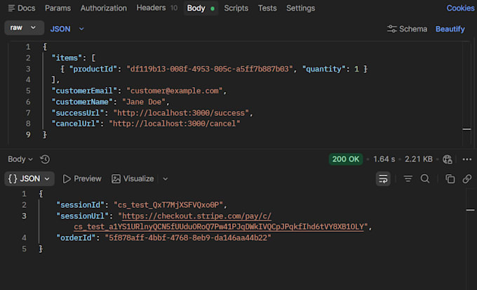 build a headless e commerce API with stripe checkout and webhooks