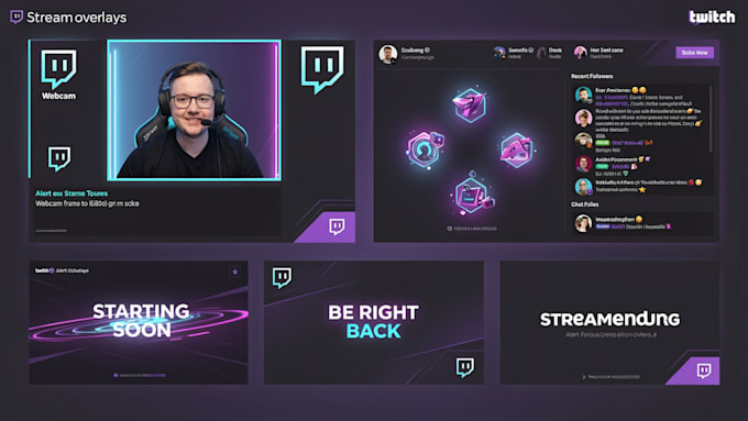 create a professional twitch overlay stream package