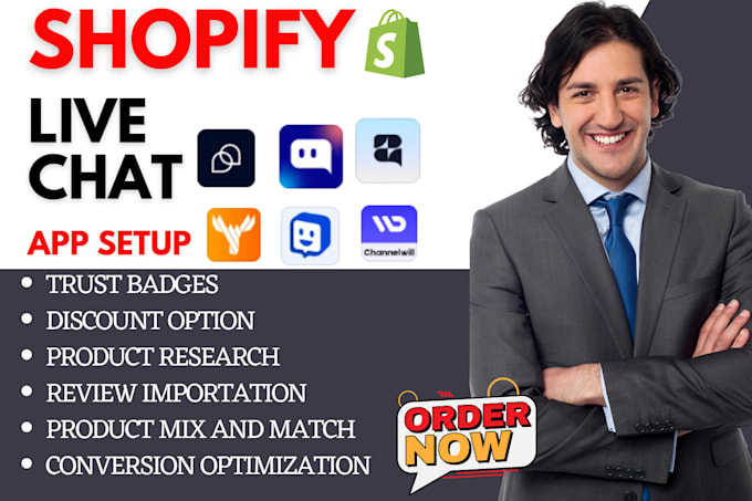 setup shopify live chat chatty whatflow moose chatway zipchat willdesk tidio