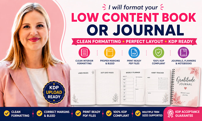 format your low content book or journal for KDP publishing