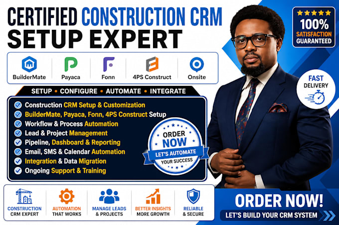 setup construction CRM buildermate payaca fonn 4ps construct onsite procure crm