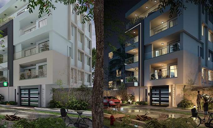 create photorealistic architectural exterior and interior renderings