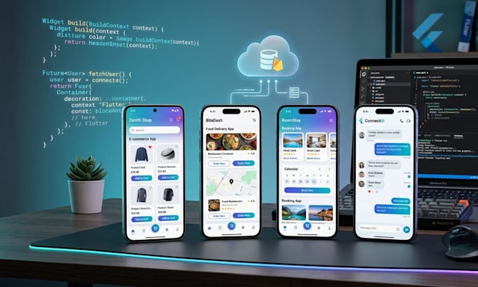 develop a flutter app with firebase backend and admob integration