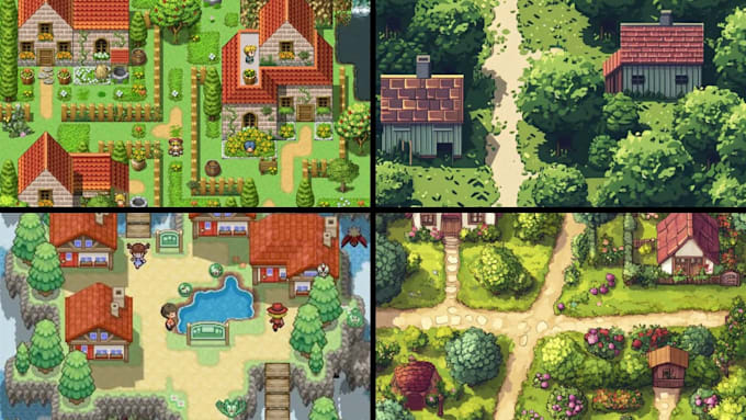 custom pixel art tileset top down pixel sprite sheet pixel tilemap game asset