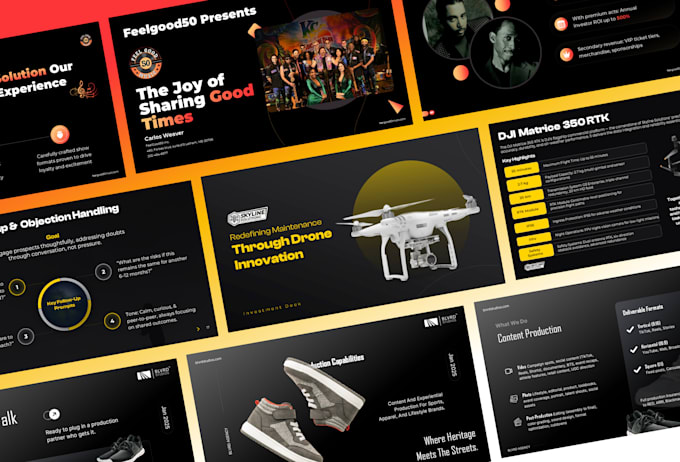 design an investor pitch deck and powerpoint presentation