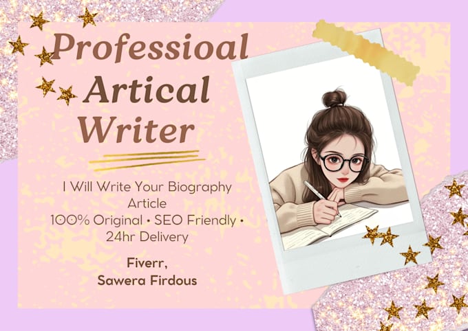 write original SEO biography articles about any person