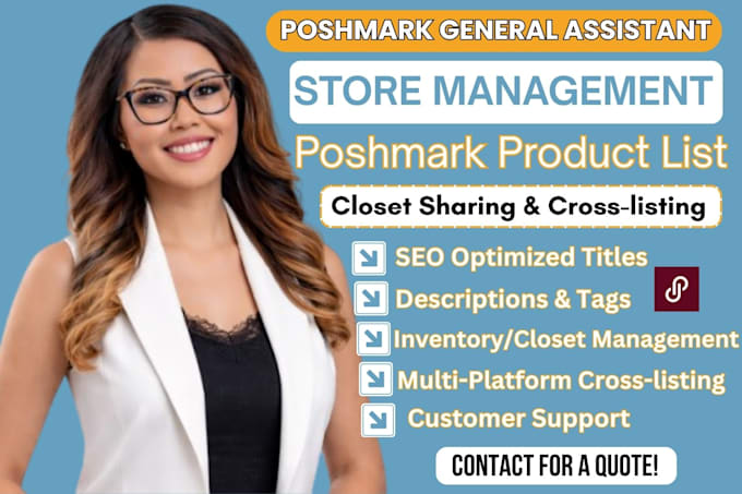 be your poshmark virtual assistant for product listing and store management