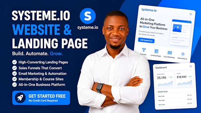 build systeme io landing page, systeme io website, systeme io sales funnel