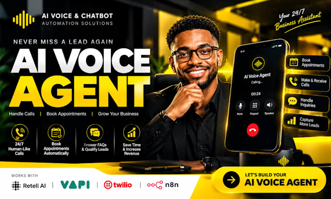 build ai voice agent, ai receptionist, ai calling agent using retell,  and n8n