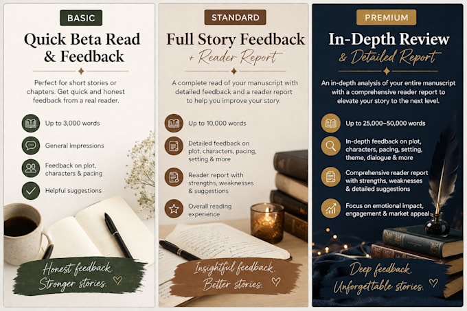 detailed beta reading and honest reader feedback