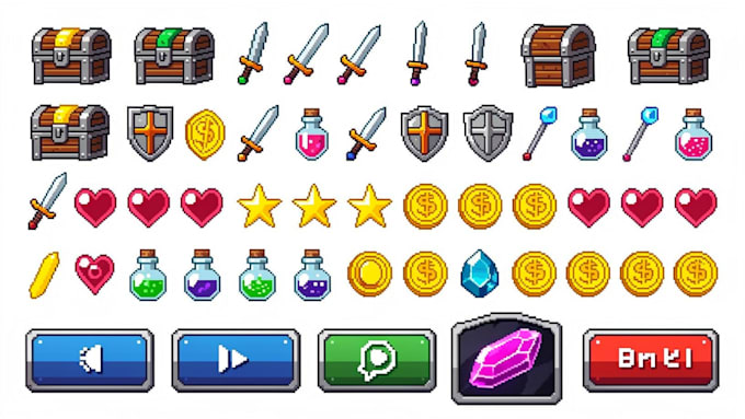 create pixel art game assets and icons for your game
