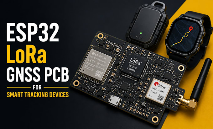 create esp32 lora gnss pcb for smart tracking devices