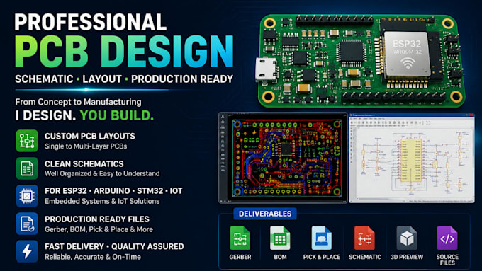 do esp32 pcb design schematic multilayer pcb layout gerber files stm32 pcb esp32