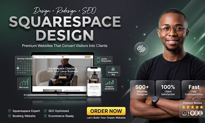 design squarespace website development, squarespace redesign, booking printify