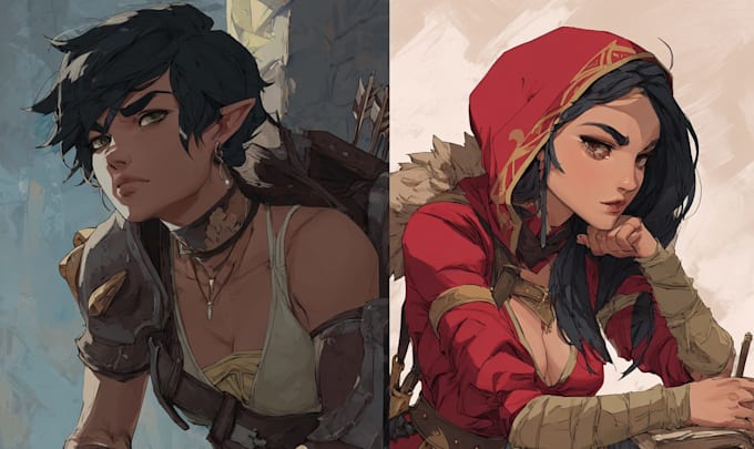 draw amazing dnd character portrait for rpg and tabletop games