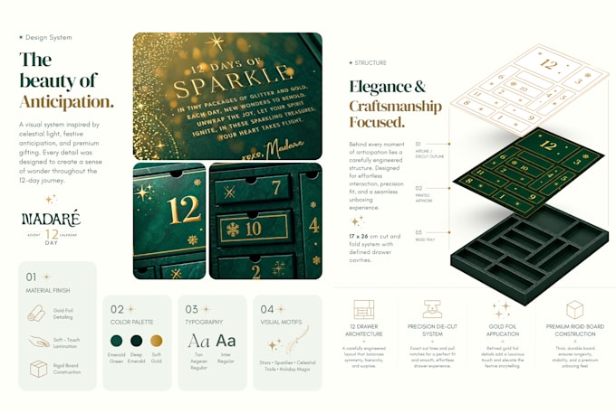 design custom christmas advent calendar box packaging