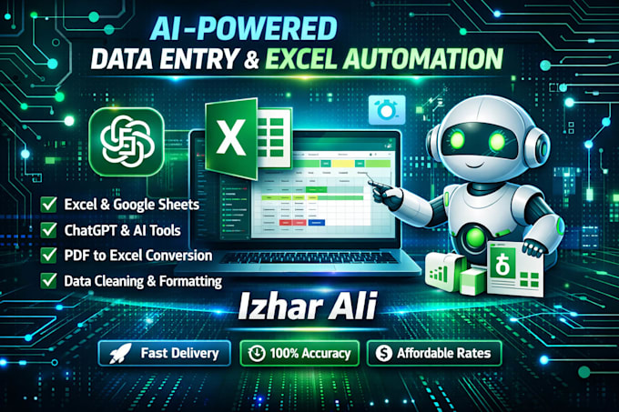 do fast ai powered data entry, excel formatting and clean your data