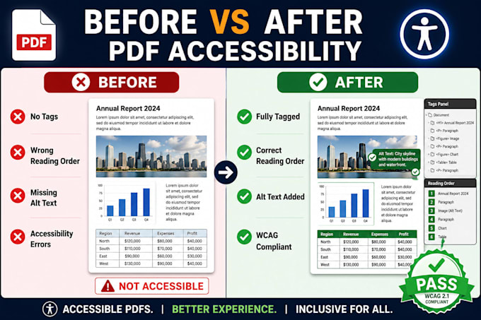 remediate PDF files for wcag, PDF ua, and section 508 accessibility