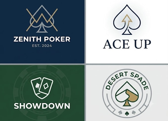 do professional minimalist poker chip or poker logo design