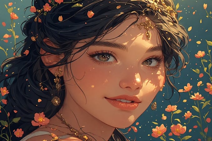 illustrate a professional disney cartoon portrait