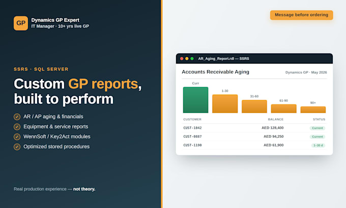 create dynamics gp reports and ssrs reports with sql server
