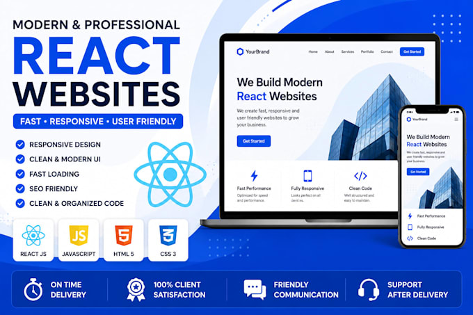 build responsive react frontend website