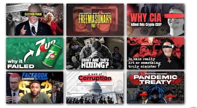 design cinematic thumbnails for documentary, vlog channel