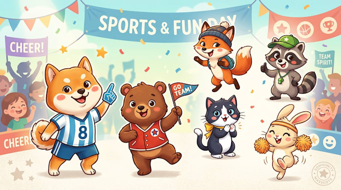 create cute animal mascot illustrations