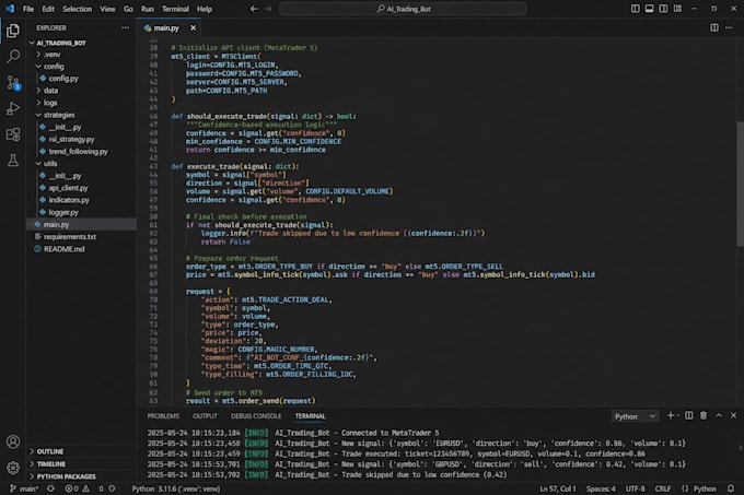 build a custom ai forex trading bot in python for mt5