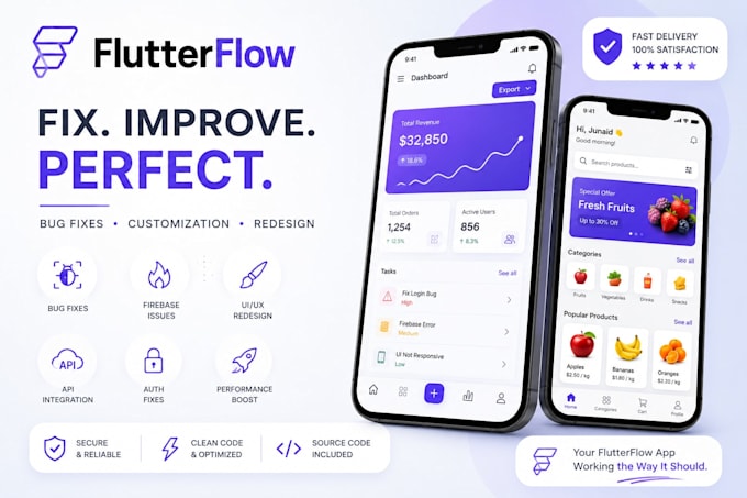 fix flutterflow app bugs errors firebase and UI issues