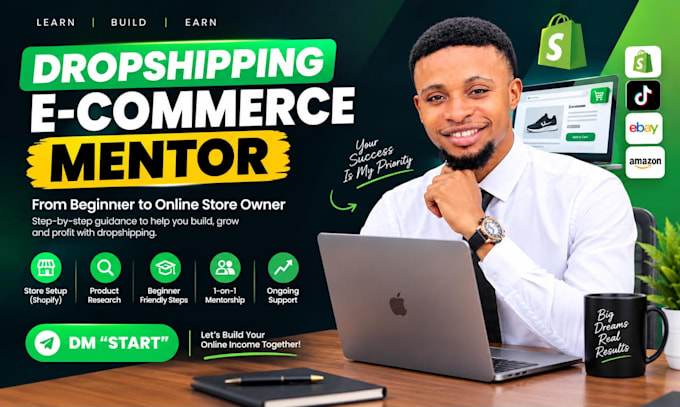 be your shopify dropshipping mentor ecommerce coach to build a successful store