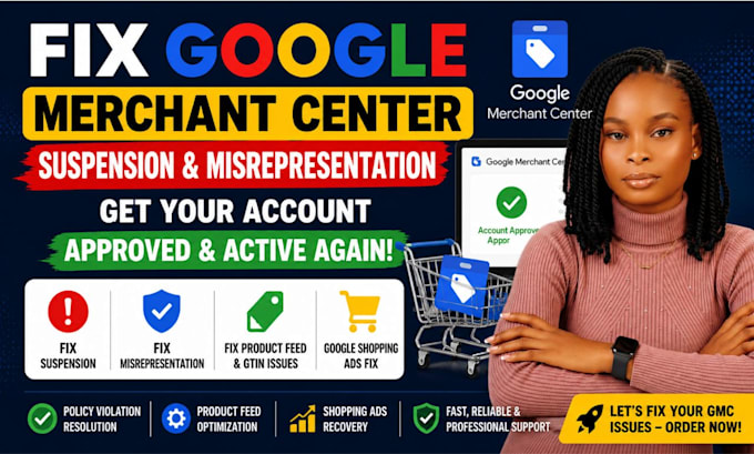 fix google merchant center suspension and misrepresentation