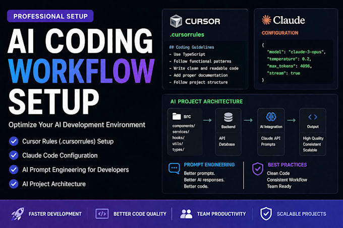 set up cursor rules, claude code config and ai project architecture