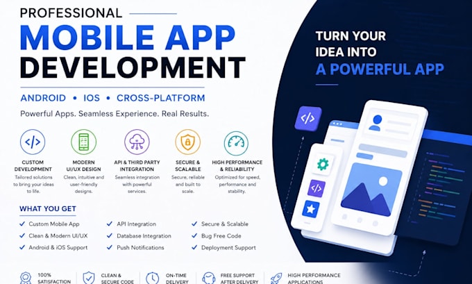 develop android app, ios app, mobile app and custom app development