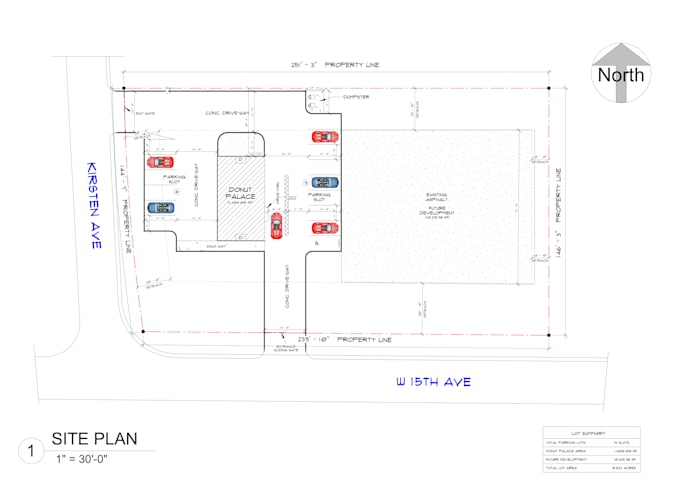 draw site plan and property plot plan for permit in autocad