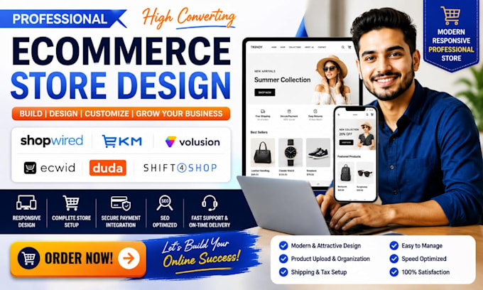 create shopwired ekm volusion ecwid duda shift4shop product website store design