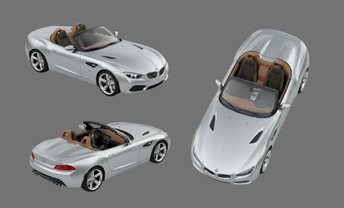 create high quality 3d car model with realistic rendering