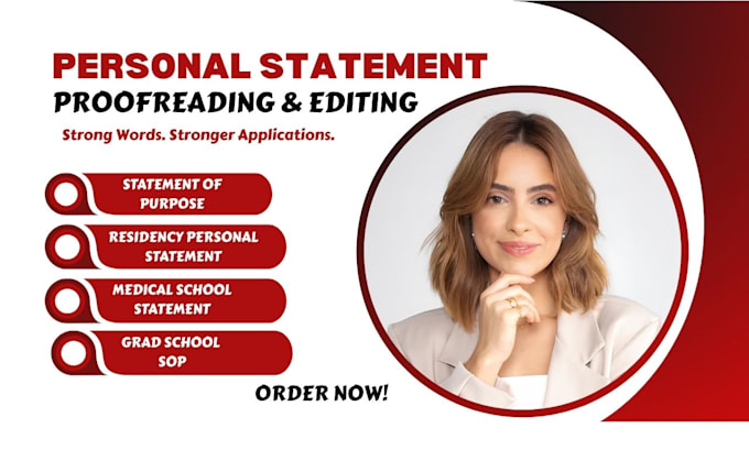 edit medical school, residency application or fellowship personal statement