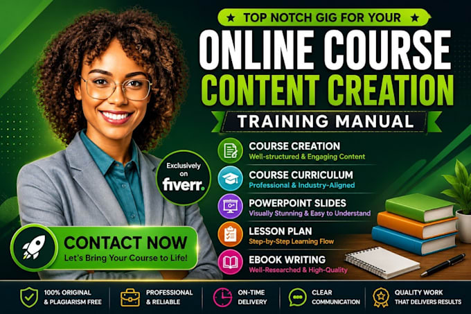 create educational ebook training manual online video course content creation