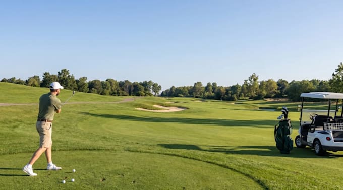 visualize golf course, topography landscaping design,3d terrain assets rendering