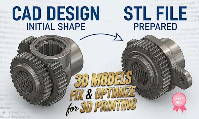 design 3d model, repair stl file, modify 3d model, for 3d printing, fix mesh