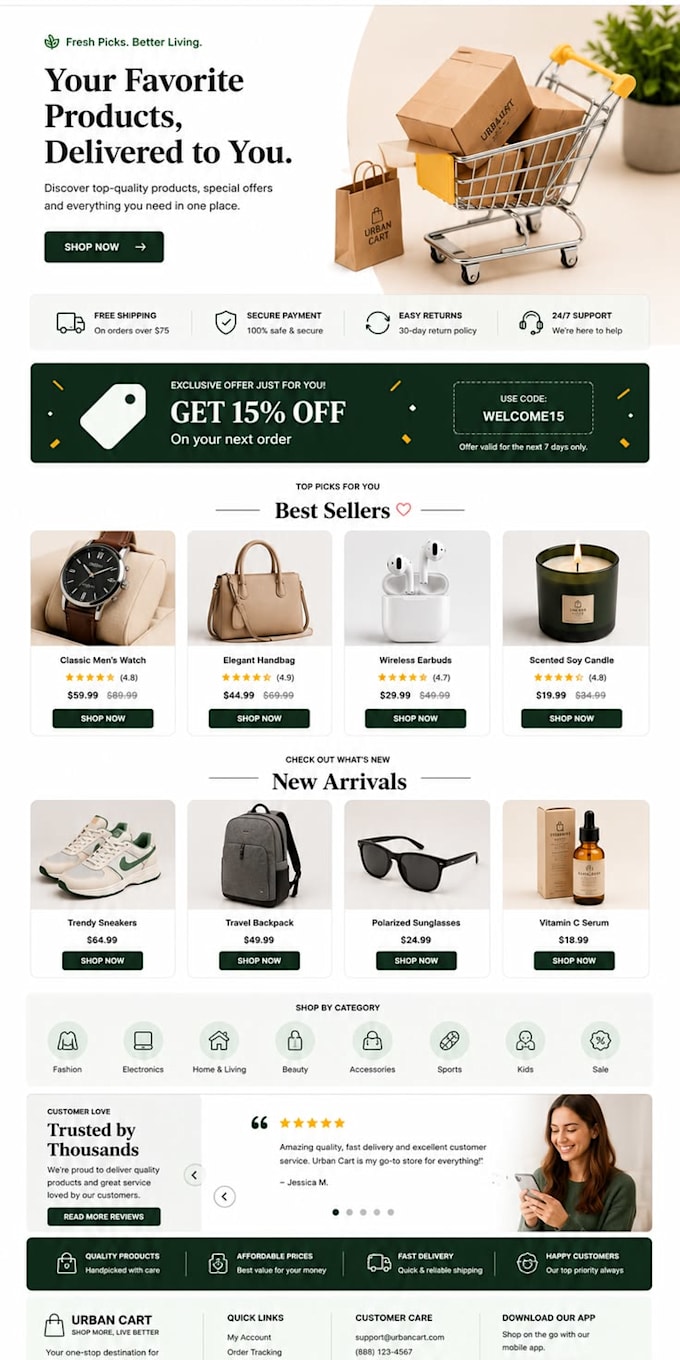 design a fast responsive shopify  website