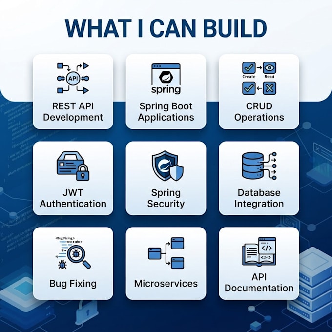 java spring boot rest apis and backend applications