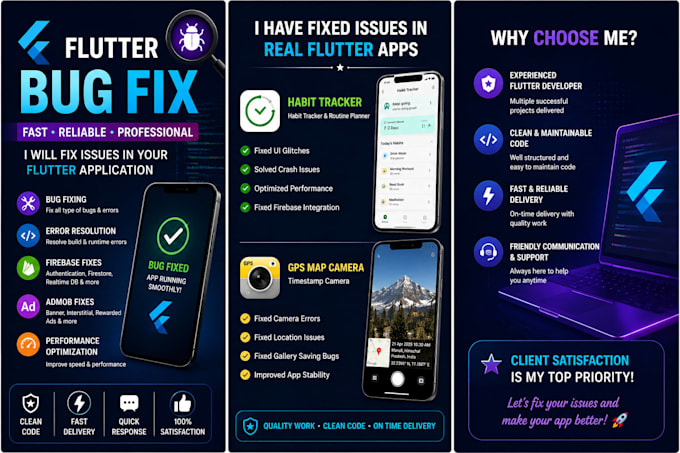 fix flutter bugs, errors and issues