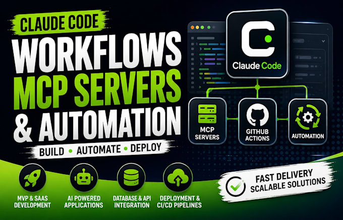 setup claude code workflows, mcp servers, github actions ai web app automation